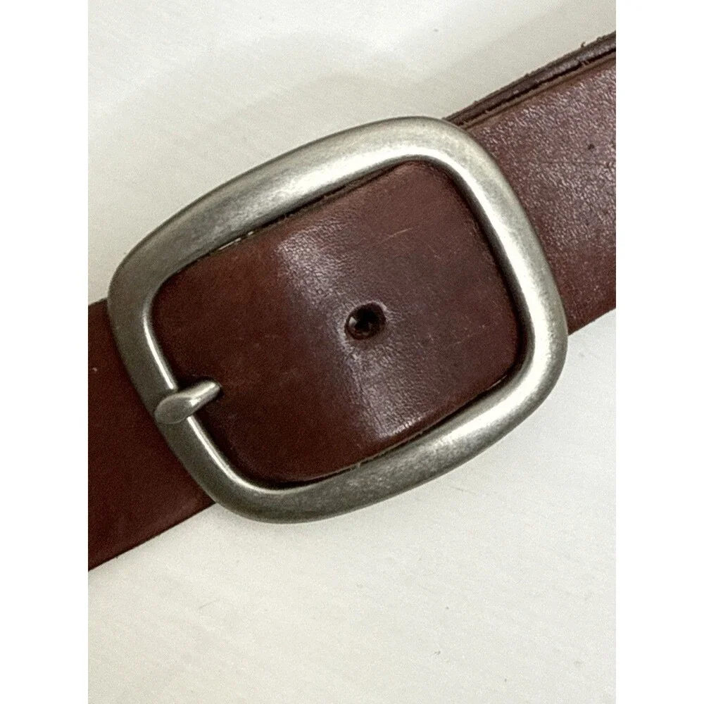 Michael Kors Genuine Leather Belt Brown Brass Buckle Logo Women’s Size M